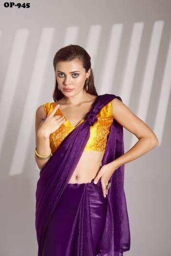 LAXMINAM OP-945 DESIGNER BURBERRY ORGANZA SAREE WHOLESALER IN SURAT